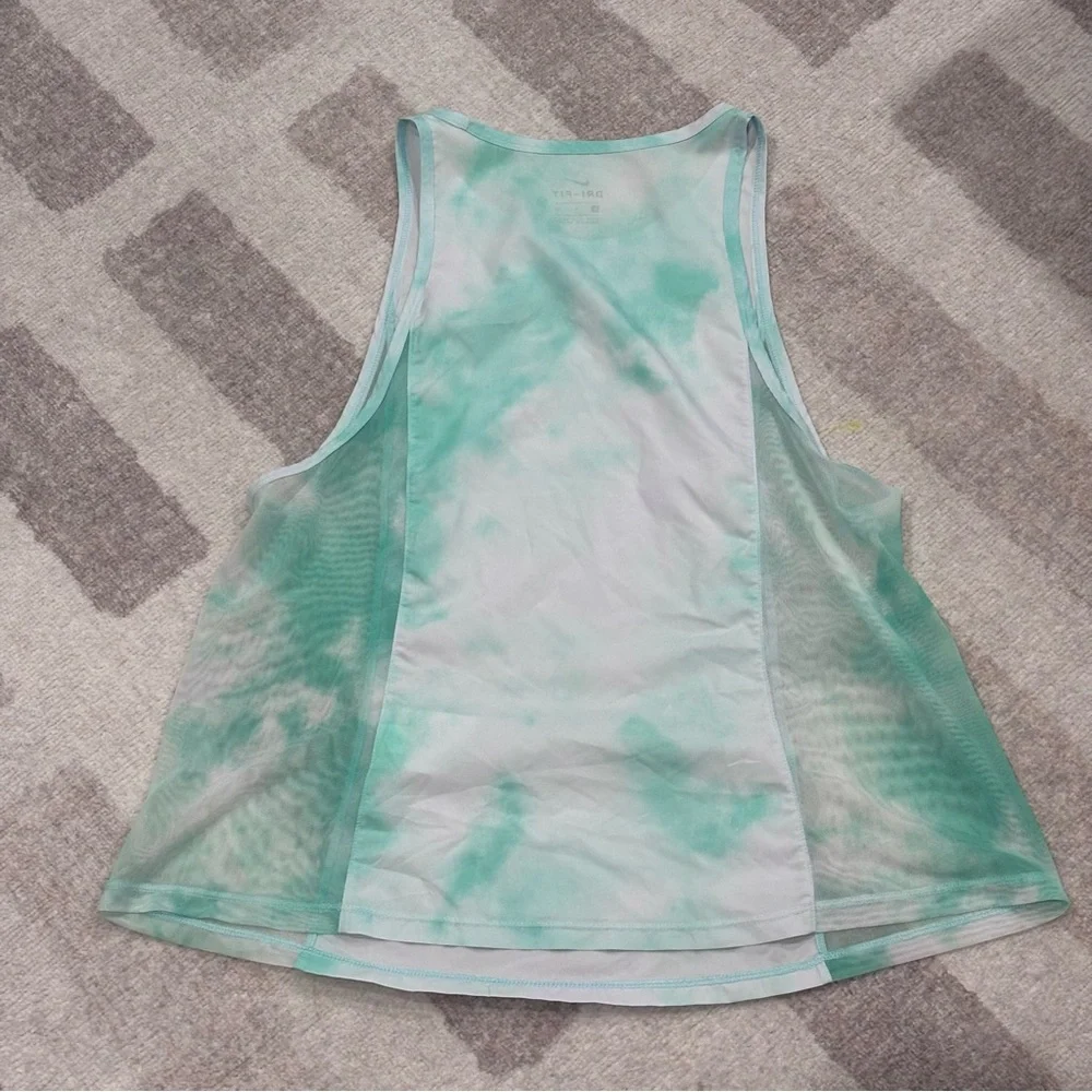 Nike Green Tie-Dye Mesh Detail Tank Top – Size Small